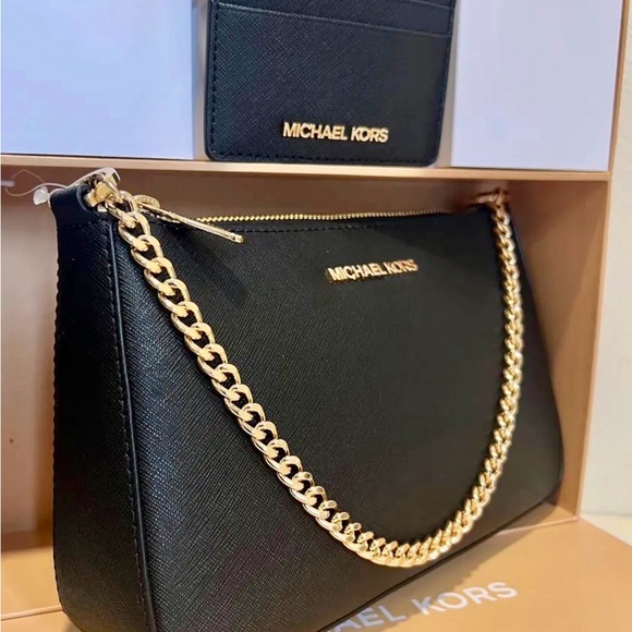 SOLD NWT Michael Kors Giftable Boxed Set Jet Set Travel Pochette Chain Crossbody - Picture 16 of 16